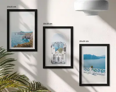 Tengerre néző kilátás görög építészettel keretezett triptichon