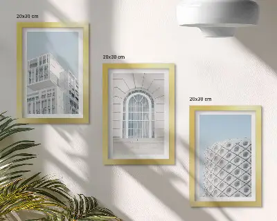 Modern építészet, minimalizmus és geometria triptichon keretezett háromrészes falikép