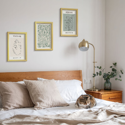 Modern keretezett kép szett Vonalak és növényi minták minimalista stílusban