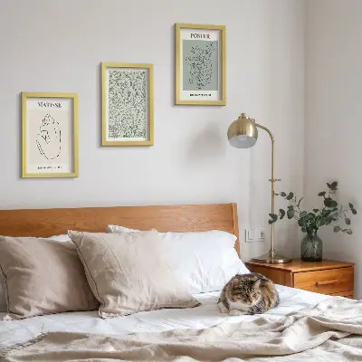 Modern keretezett képszett vonalas és növényi mintás minimalista stílusban