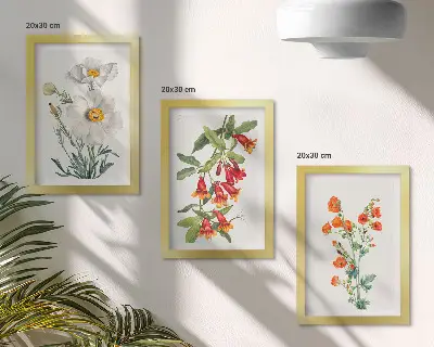 Virágkompozíciók retro vintage festmény modern keretezett képszett