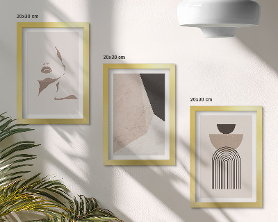 Modern keretezett kép szett Absztrakt geometriai alakzatok és egy női arc