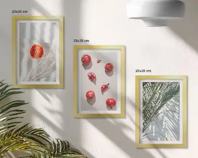 Modern keretezett képszett ünnepi trópusi gyümölcsök pálmalevelekkel