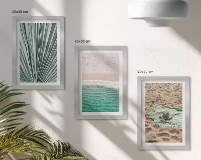 Modern keretezett képszett nyári tengerparti kilátással