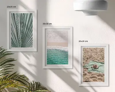 Modern keretezett képszett nyári tengerparti kilátással