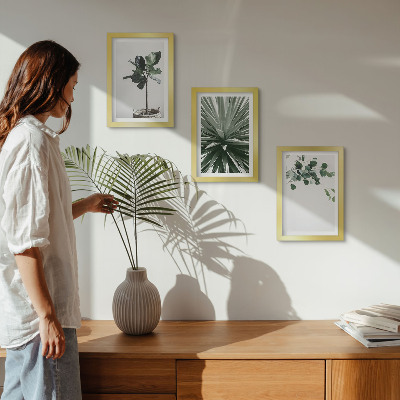 Modern keretezett kép szett Zöld növények minimalista stílusban