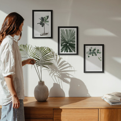 Modern keretezett kép szett Zöld növények minimalista stílusban