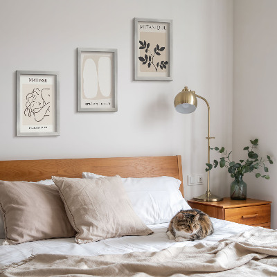 Keretezett triptichon Stílusos minimalista festmények növényi motívumokkal Matisse-tól