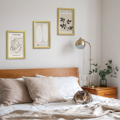 Keretezett triptichon Stílusos minimalista festmények növényi motívumokkal Matisse-tól