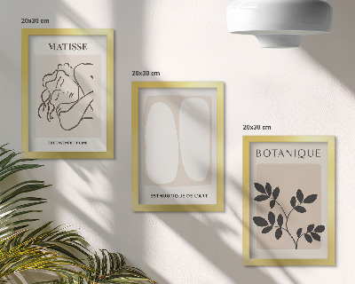 Keretezett triptichon Stílusos minimalista festmények növényi motívumokkal Matisse-tól