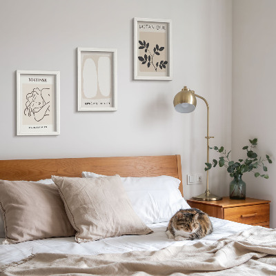 Keretezett triptichon Stílusos minimalista festmények növényi motívumokkal Matisse-tól