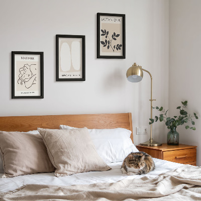 Keretezett triptichon Stílusos minimalista festmények növényi motívumokkal Matisse-tól
