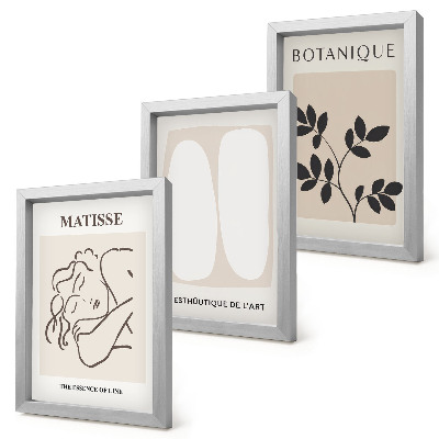 Keretezett triptichon Stílusos minimalista festmények növényi motívumokkal Matisse-tól