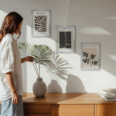Modern keretezett kép szett Minimalista poszterek növényi mintákkal és absztraktokkal