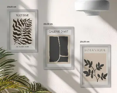 Modern keretezett képszett minimalista poszterek növényi és absztrakt mintákkal