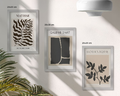 Modern keretezett kép szett Minimalista poszterek növényi mintákkal és absztraktokkal