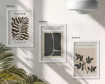 Modern keretezett képszett minimalista poszterek növényi és absztrakt mintákkal
