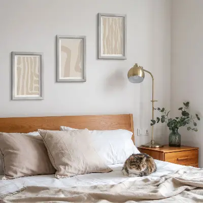 Modern keretezett képszett absztrakt mintás, minimalista formájú bohém stílusban