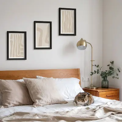Modern keretezett képszett absztrakt mintás, minimalista formájú bohém stílusban
