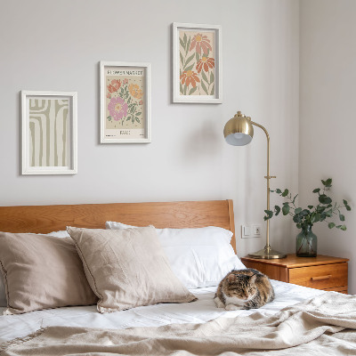 Keretezett triptichon Botanikus motívumokkal díszített poszter Párizs minimalizmussal