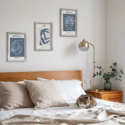 Modern keretezett képszett Matisse stílusú absztrakt minták figurákkal és virágokkal