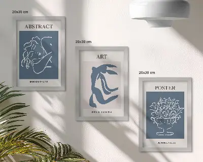 Modern keretezett képszett Matisse stílusú absztrakt minták figurákkal és virágokkal
