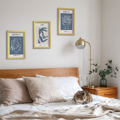 Modern keretezett kép szett Matisse stílusos absztrakt mintái figurákkal és virágokkal