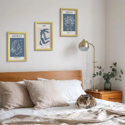 Modern keretezett képszett Matisse stílusú absztrakt minták figurákkal és virágokkal
