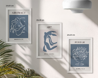 Modern keretezett kép szett Matisse stílusos absztrakt mintái figurákkal és virágokkal