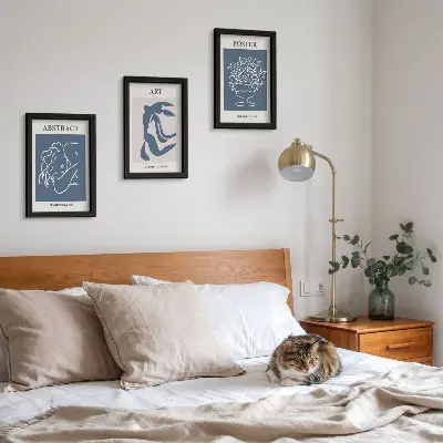 Modern keretezett képszett Matisse stílusú absztrakt minták figurákkal és virágokkal