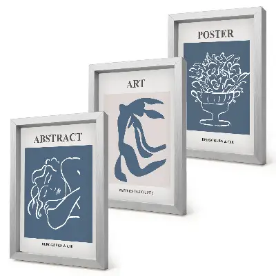 Modern keretezett képszett Matisse stílusú absztrakt minták figurákkal és virágokkal
