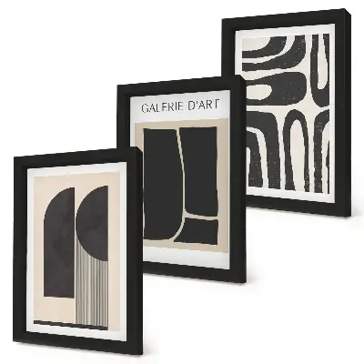Absztrakt formák minimalista poszterszett keretezett triptichon