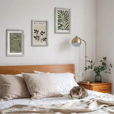 Modern keretezett képszett botanikai kompozíciók bohém minimalista stílusban