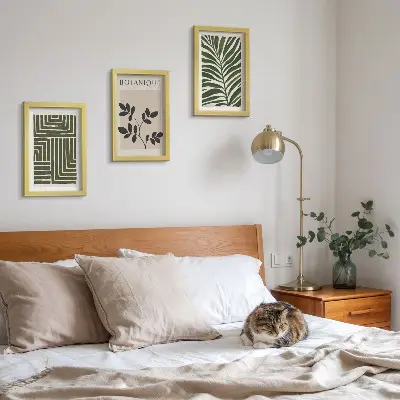 Modern keretezett képszett botanikai kompozíciók bohém minimalista stílusban