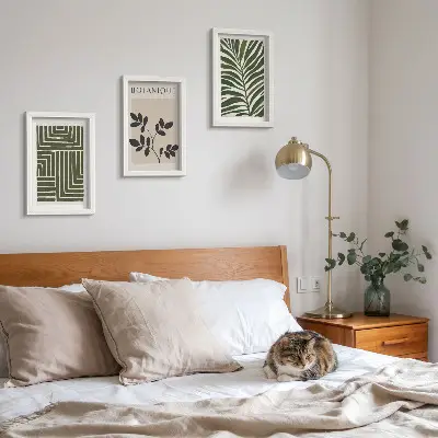 Modern keretezett képszett botanikai kompozíciók bohém minimalista stílusban