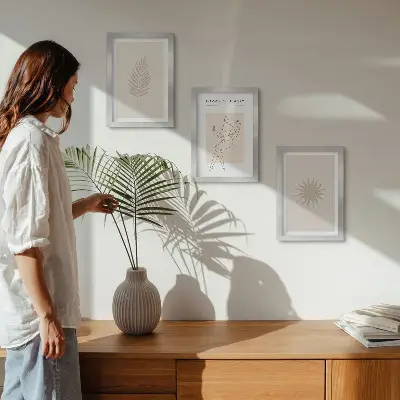 Modern keretezett képszett minimalista és természetes formák gyűjteménye
