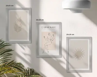 Modern keretezett képszett minimalista és természetes formák gyűjteménye