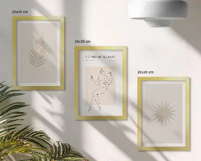 Modern keretezett képszett minimalista és természetes formák gyűjteménye
