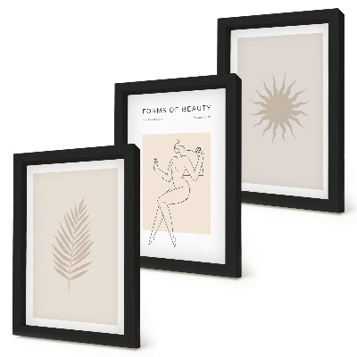 Modern keretezett kép szett Minimalista formák és természetes formák gyűjteménye