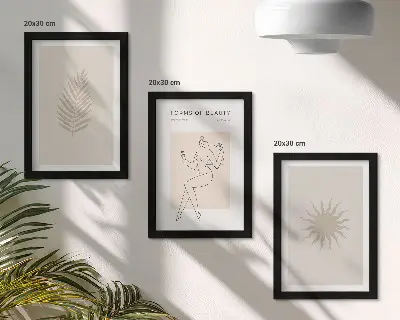 Modern keretezett képszett minimalista és természetes formák gyűjteménye