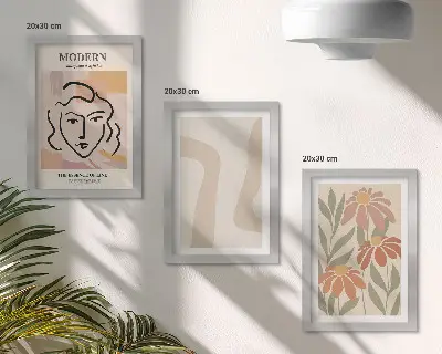 Modern keretezett képszett nő modern stílusban, absztrakt mintákkal ábrázolva