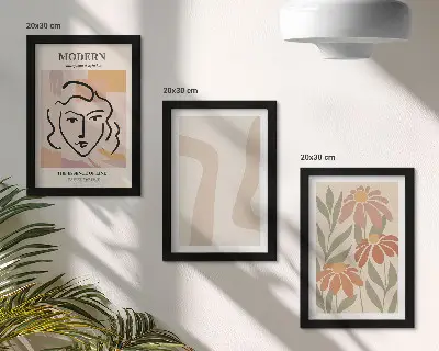 Modern keretezett képszett nő modern stílusban, absztrakt mintákkal ábrázolva