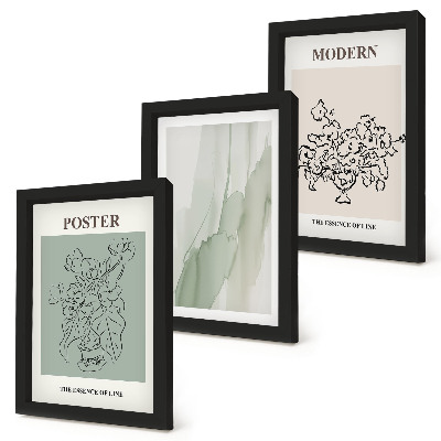 Modern keretezett kép szett Virágok vázában modern és minimalista stílusban