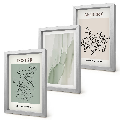 Modern keretezett kép szett Virágok vázában modern és minimalista stílusban
