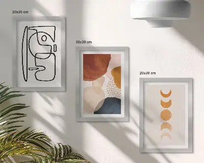 Modern keretezett képszett absztrakt formák és színek dekoráció