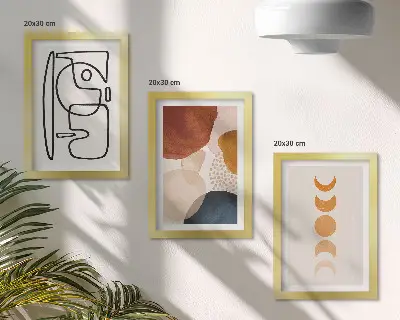 Modern keretezett képszett absztrakt formák és színek dekoráció