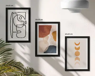 Modern keretezett képszett absztrakt formák és színek dekoráció