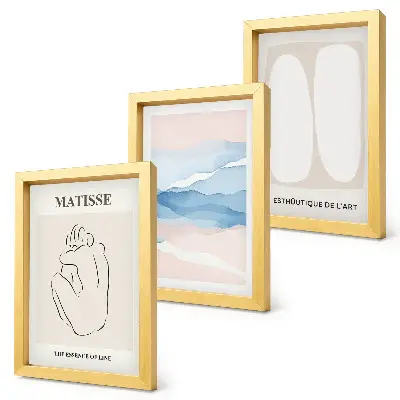 Matisse absztrakt formái és finom színei keretezett triptichon