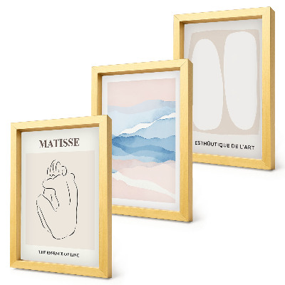 Keretezett triptichon Matisse absztrakt formái és finom színei