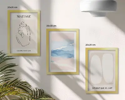 Matisse absztrakt formái és finom színei keretezett triptichon
